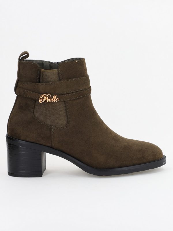 Botine damă din piele ecologică întoarsă Verzi(BS2617BO2310083) 121