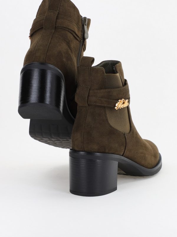 Botine damă din piele ecologică întoarsă Verzi(BS2617BO2310083) 123