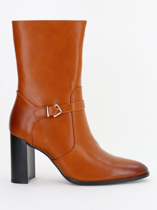 Botine damă din piele ecologică Maro Camel (BS52027BO2310203) 119