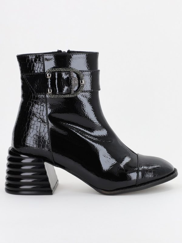 Botine dama din piele ecologică Negre (BS603BT2310258) 120