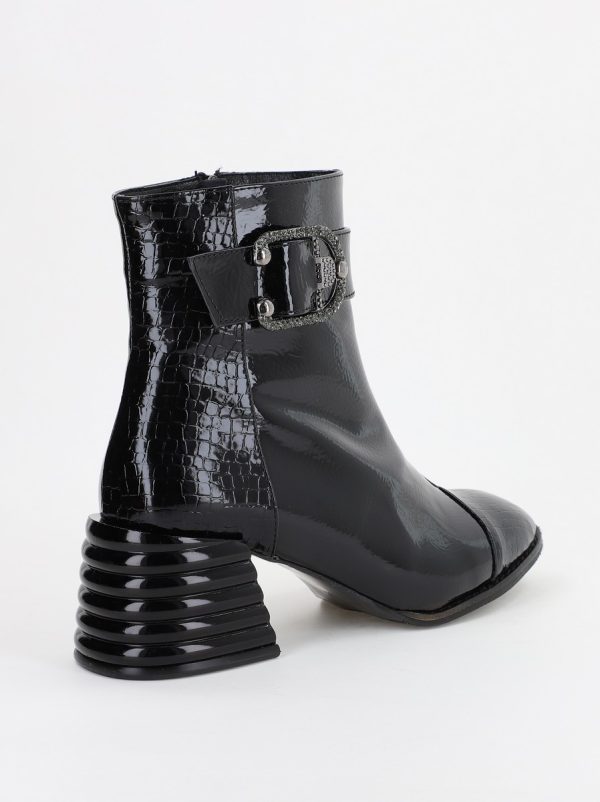Botine dama din piele ecologică Negre (BS603BT2310258) 121