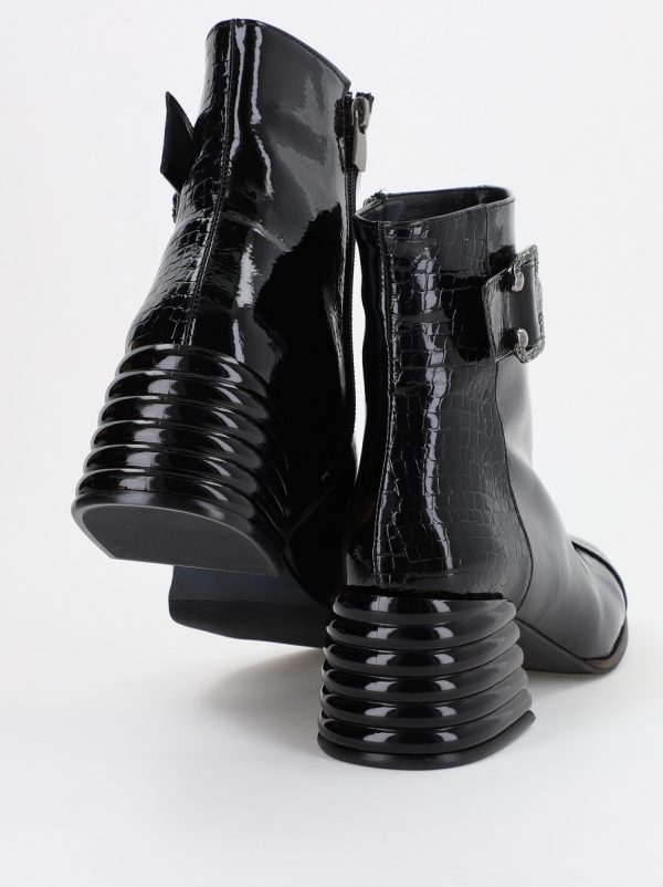 Botine dama din piele ecologică Negre (BS603BT2310258) 119