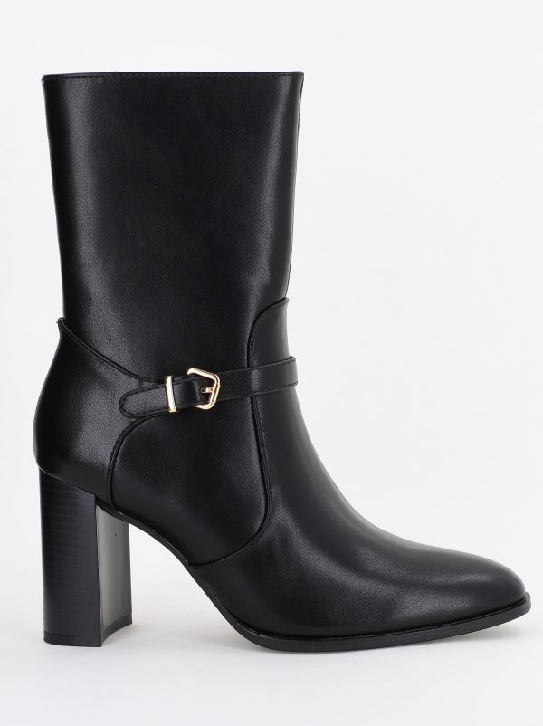 Botine damă din piele ecologică Negru (BS52027BO2310204) 120