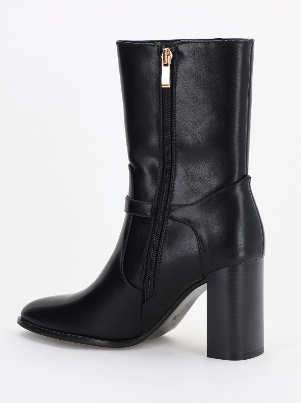 Botine damă din piele ecologică Negru (BS52027BO2310204) 123