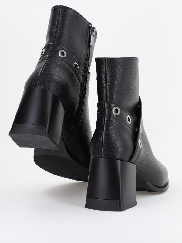 Botine damă din piele ecologică Negru mat(BS706BO2311298) 122