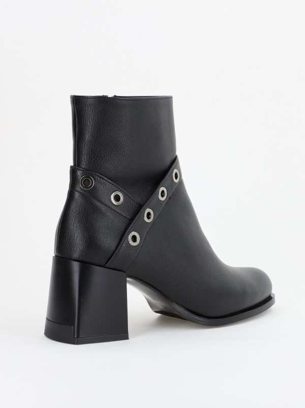 Botine damă din piele ecologică Negru mat(BS706BO2311298) 123
