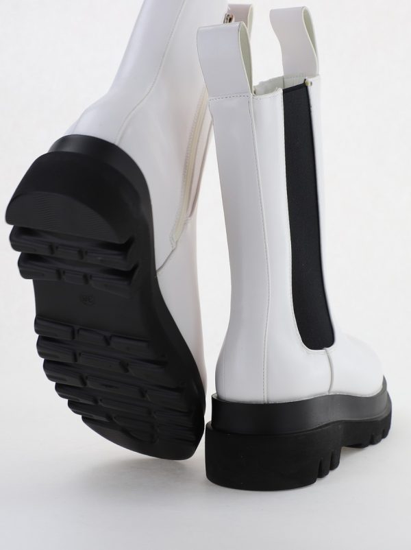 Cizme damă din piele ecologică cu fermoar Alb (BS52069BO2310165) 121
