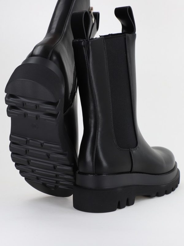 Cizme damă din piele ecologică cu fermoar Negru (BS52069BO2310166) 122