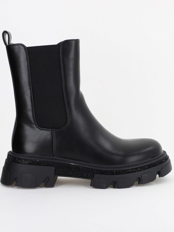 Cizme damă din piele ecologică cu pietricele Negre (BS52023BO2310223) 119