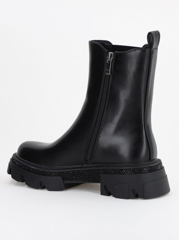 Cizme damă din piele ecologică cu pietricele Negre (BS52023BO2310223) 121
