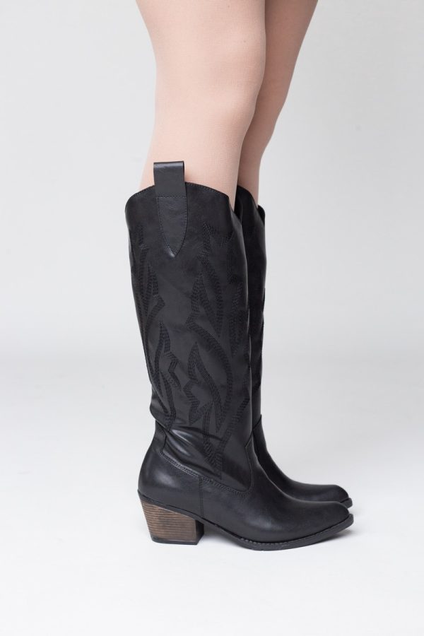 Cizme damă din piele ecologică cu toc Negre (BS1061CZ2311324) 119