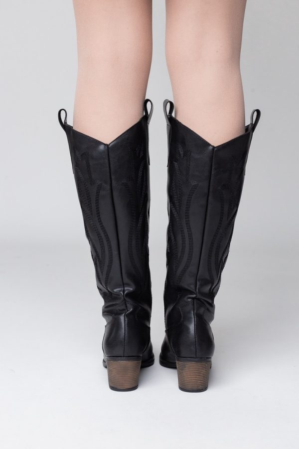 Cizme damă din piele ecologică cu toc Negre (BS1061CZ2311324) 120