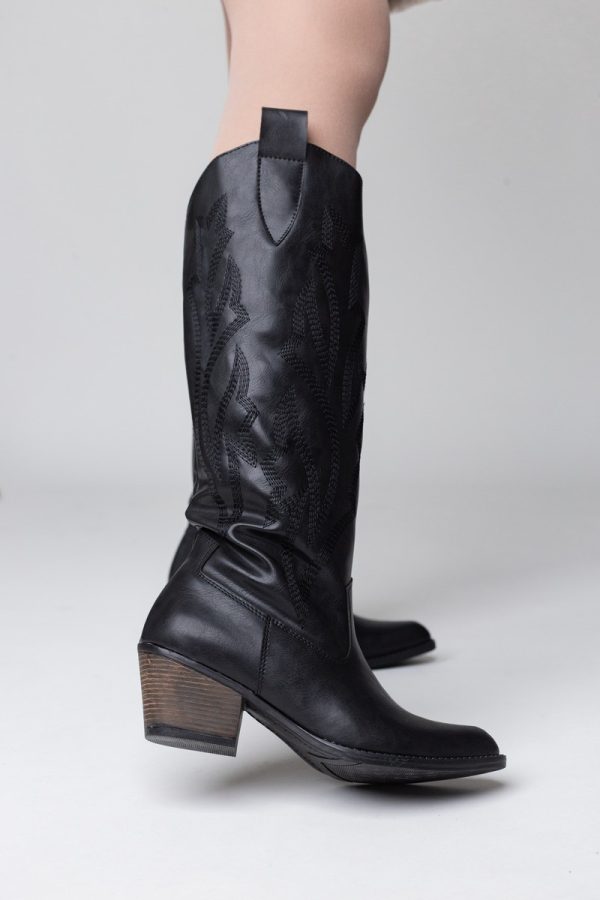 Cizme damă din piele ecologică cu toc Negre (BS1061CZ2311324) 122