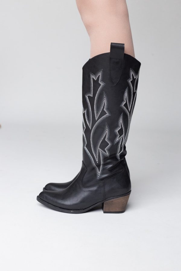 Cizme damă din piele ecologică cu toc Negre (BS106CZ2311320) 121
