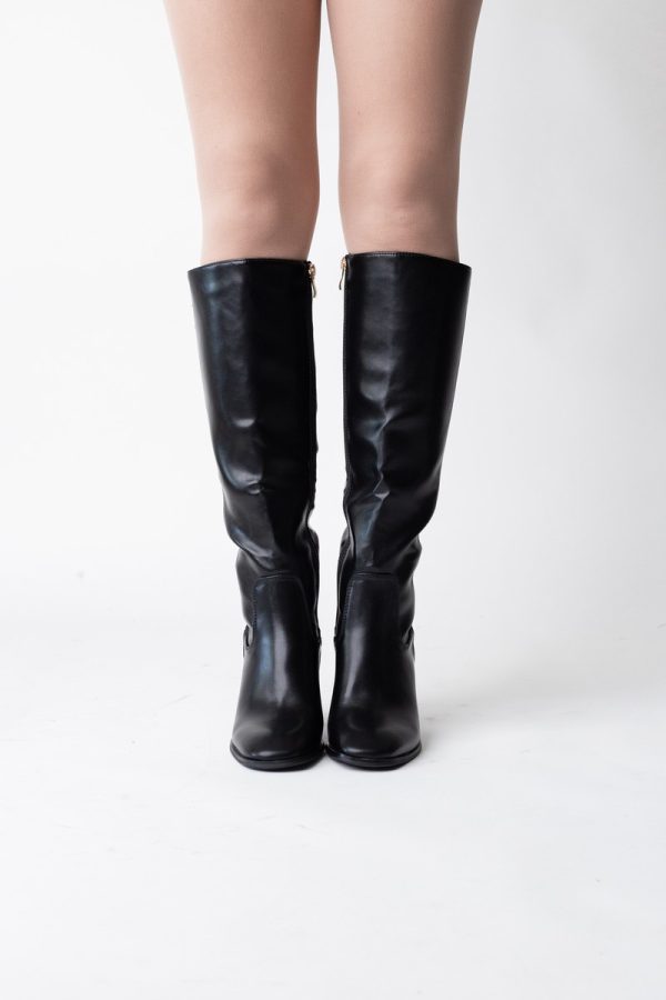 Cizme damă din piele ecologică cu toc Negre (BS52029BO2310210) 119
