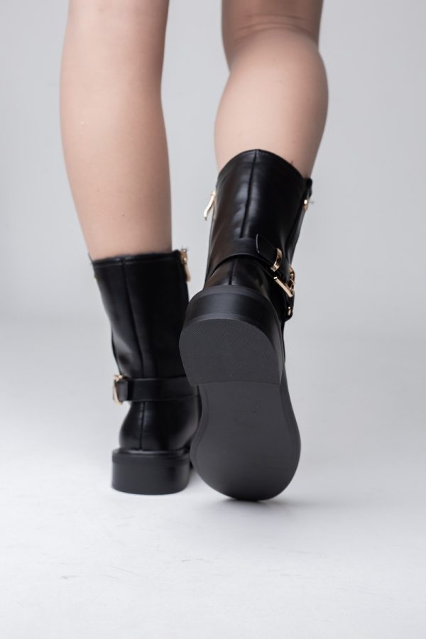 Cizme damă din piele ecologică cu toc Negre (BS52035BO2310212) 123
