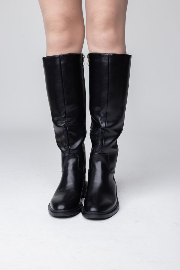 Cizme damă din piele ecologică cu toc Negre(BS52037BO2310196) 119