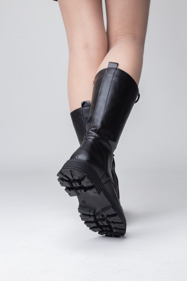 Cizme damă din piele ecologică Neagra(BS451BT2311307) 123