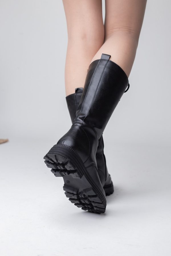 Cizme damă din piele ecologică Neagra(BS451BT2311307) 124
