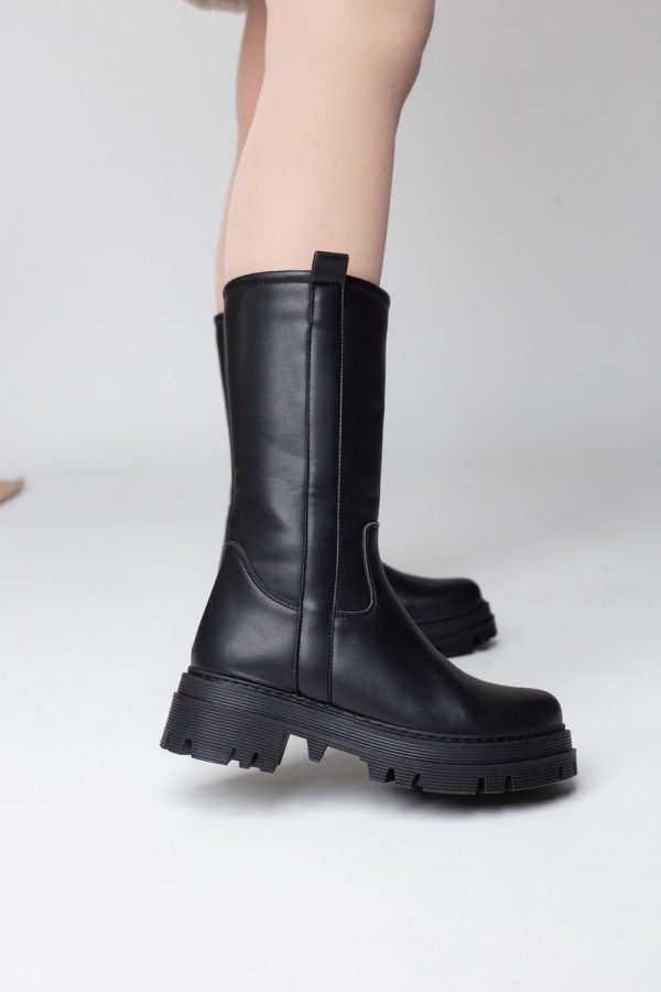 Cizme damă din piele ecologică Neagra(BS807CZ2311309) 124