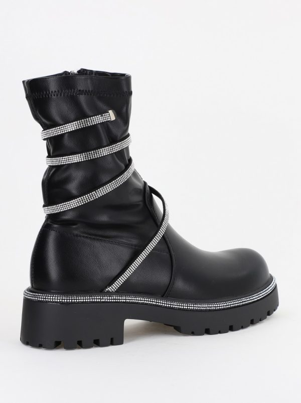 Ghete damă cu fermoar din piele ecologică Negre (BS52021BO2310198) 120