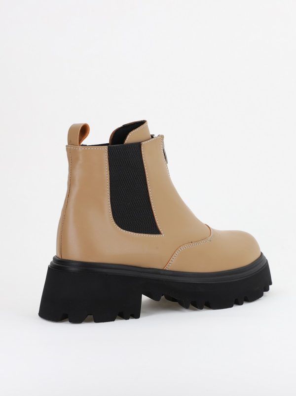 Ghete Damă cu Fermoar Piele Ecologică culoare Bej (BS7005BT2311294) 124