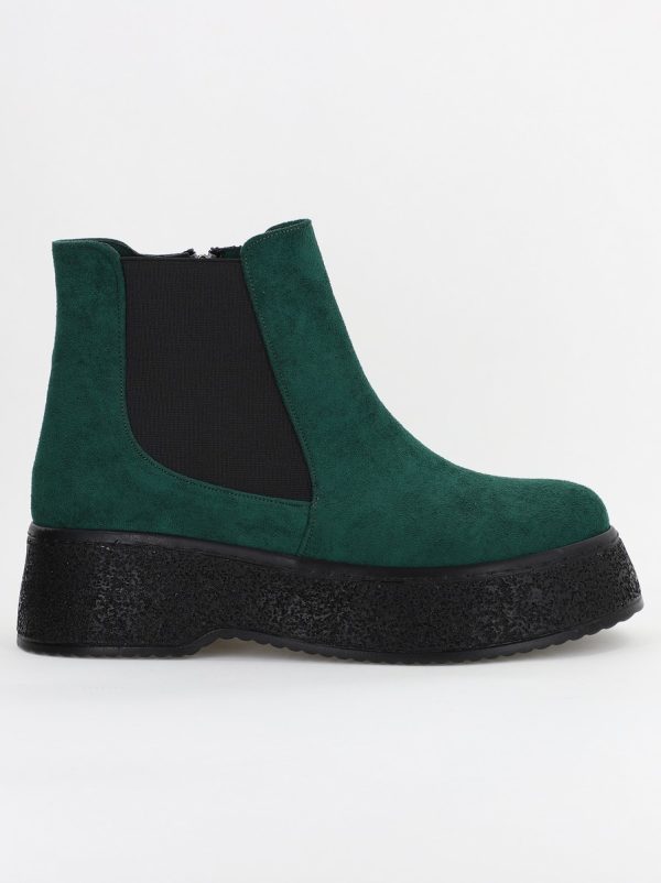 Ghete Damă cu Fermoar Piele Ecologică întoarsă culoare Verde închis (BS07BT2310245) 120