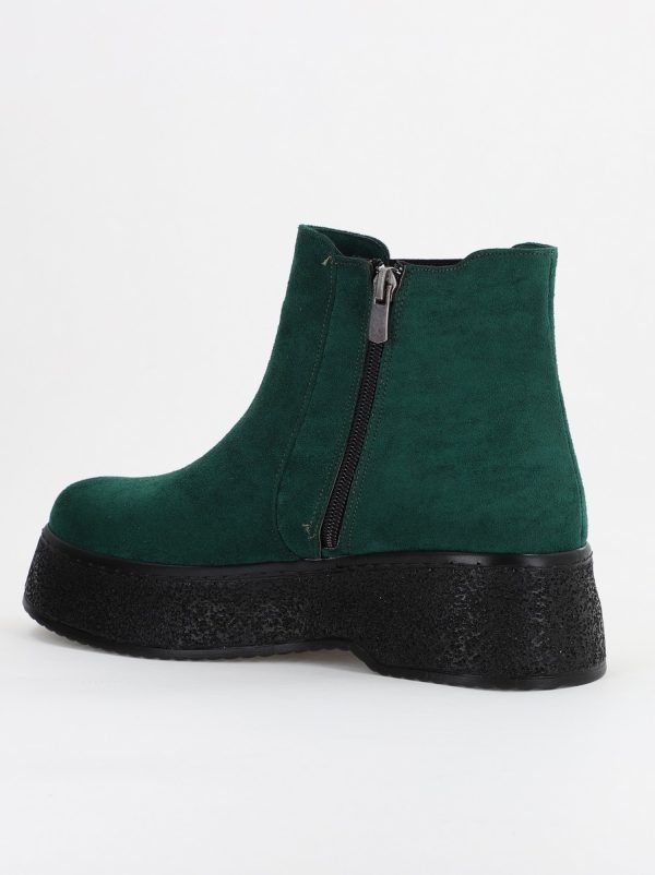 Ghete Damă cu Fermoar Piele Ecologică întoarsă culoare Verde închis (BS07BT2310245) 126