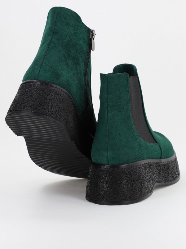 Ghete Damă cu Fermoar Piele Ecologică întoarsă culoare Verde închis (BS07BT2310245) 122