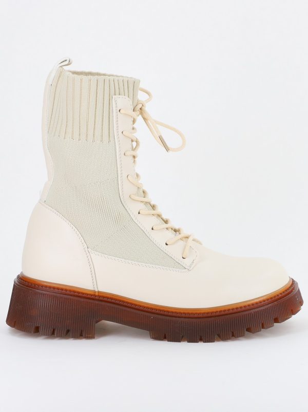 Ghete Damă cu Talpa Groasa Piele Ecologica Bej(BS312BO2310120) 119