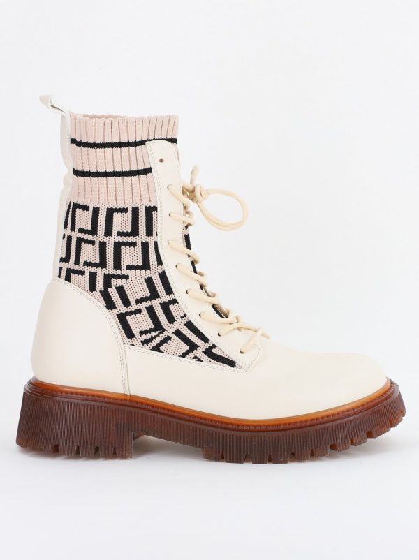 Ghete Damă cu Talpa Groasa Piele Ecologica Bej (BS313BO2310117) 119