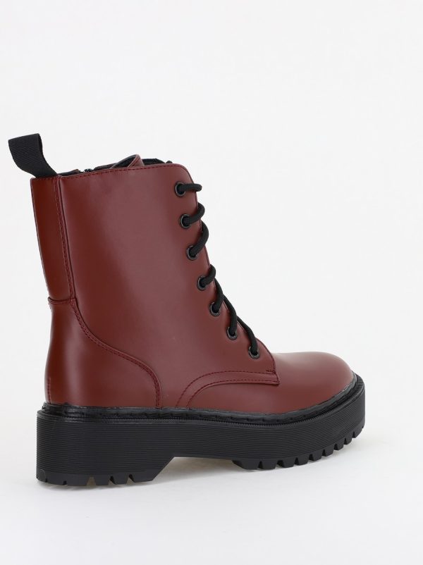 Ghete Dama cu Talpa Groasa Piele Ecologica Bordo (BS52065BO2310191) 120