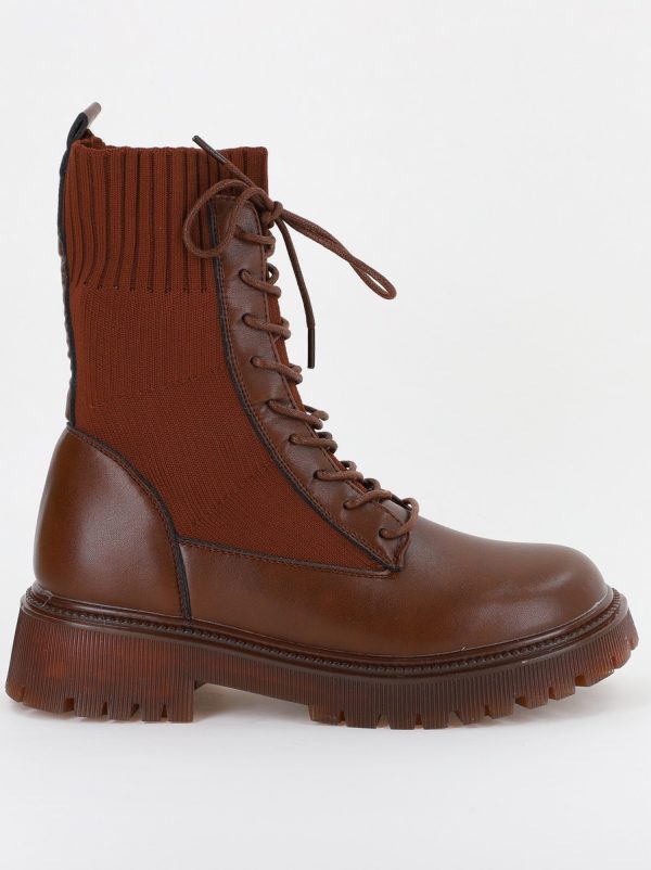 Ghete Damă cu Talpa Groasa Piele Ecologica Maro(BS312BO2310121) 120