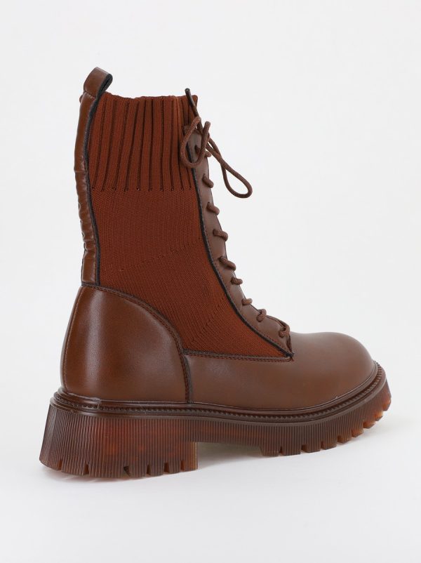 Ghete Damă cu Talpa Groasa Piele Ecologica Maro(BS312BO2310121) 121