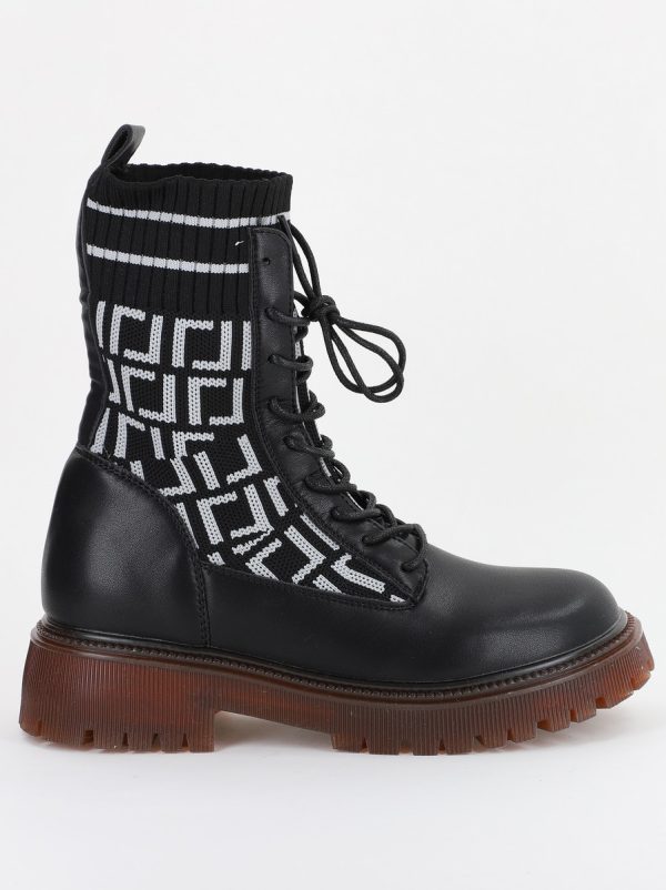 Ghete Damă cu Talpa Groasa Piele Ecologica Negru (BS313BO2310118) 119