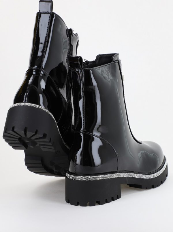 Ghete Dama cu Talpa Groasa Piele Ecologica Negru lac (BS7505AM2310111) 119