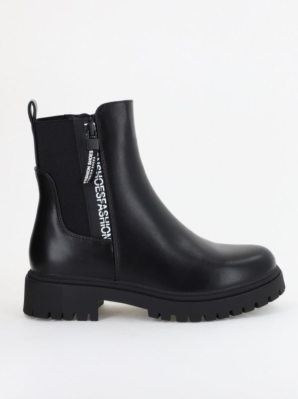 Ghete Dama cu Talpa Groasa Piele Ecologica Negru (BS7507AM2310109) 119