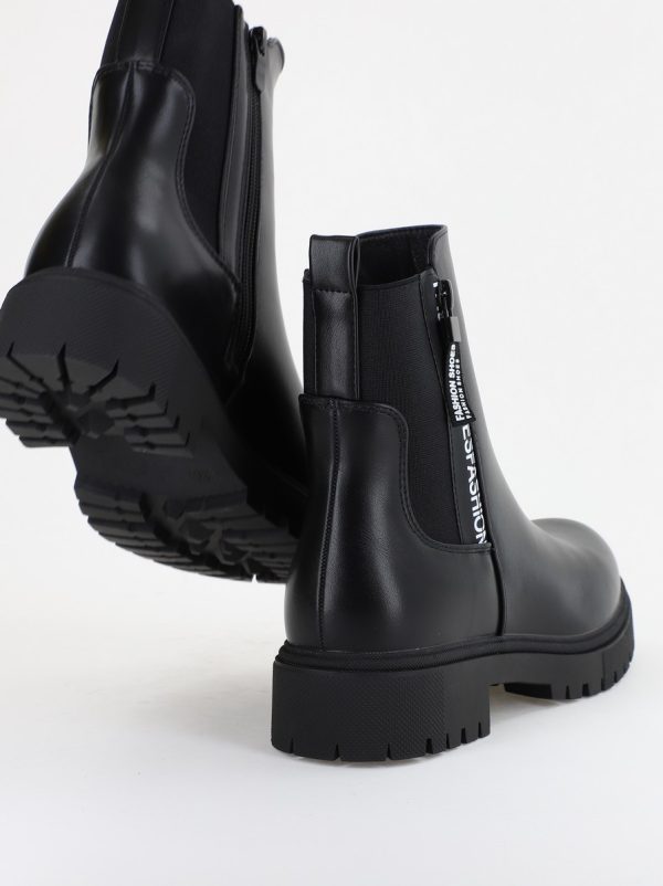 Ghete Dama cu Talpa Groasa Piele Ecologica Negru (BS7507AM2310109) 122