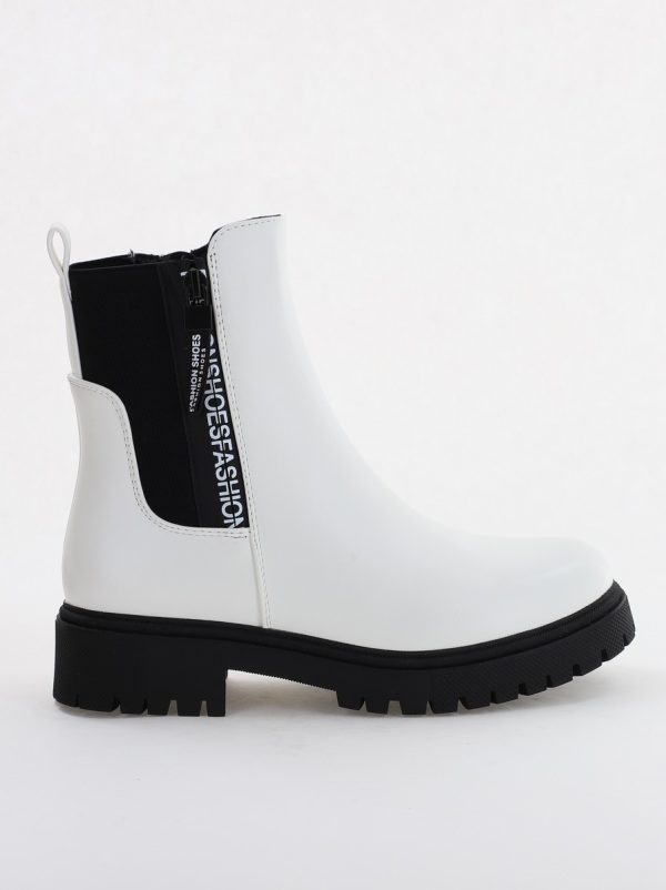 Ghete Dama cu Talpa Groasa Piele Ecologica Alb (BS7507AM2310110) 119