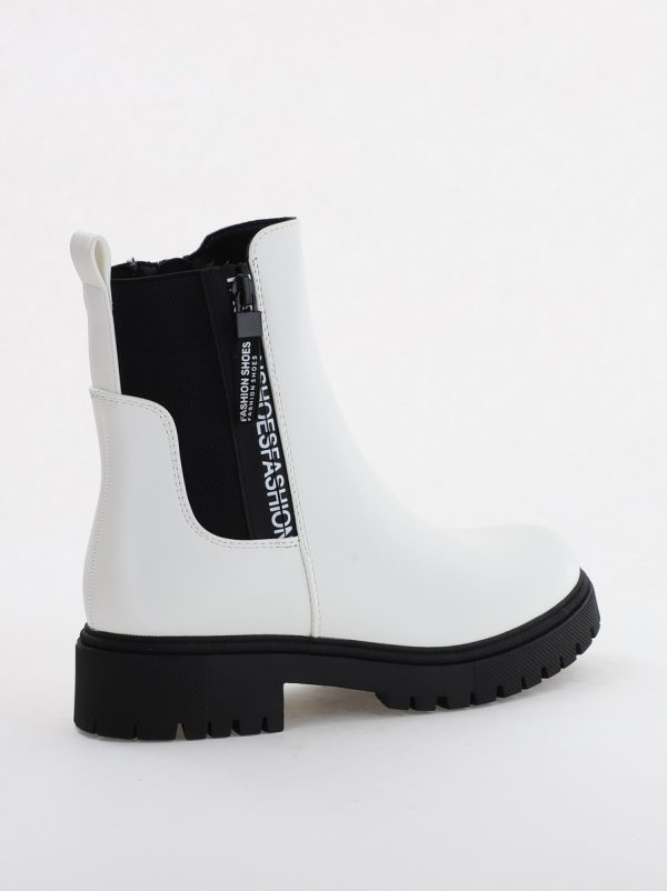 Ghete Dama cu Talpa Groasa Piele Ecologica Alb (BS7507AM2310110) 120