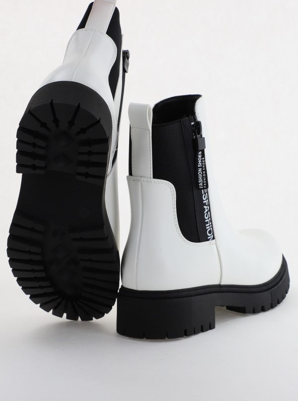 Ghete Dama cu Talpa Groasa Piele Ecologica Alb (BS7507AM2310110) 122