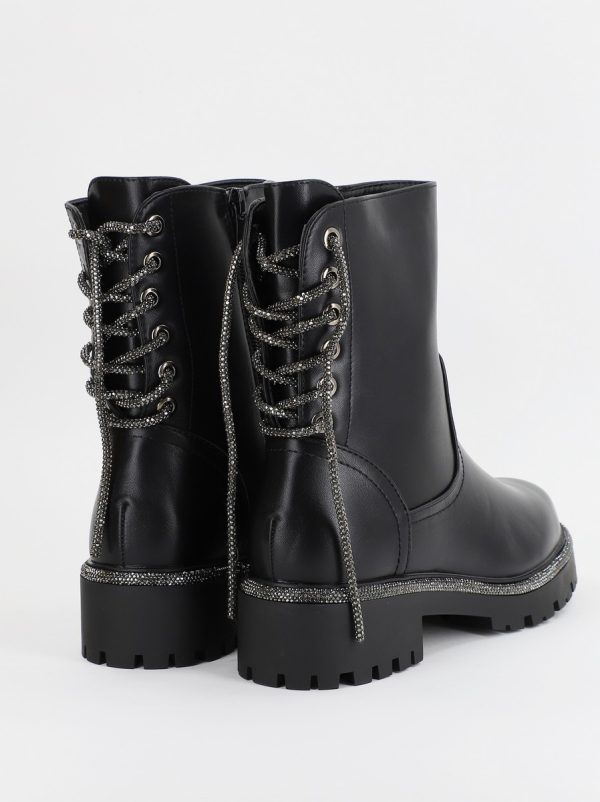 Ghete Dama cu Talpa Groasa Piele Ecologica Negru lac (BS7501AM2310114) 119