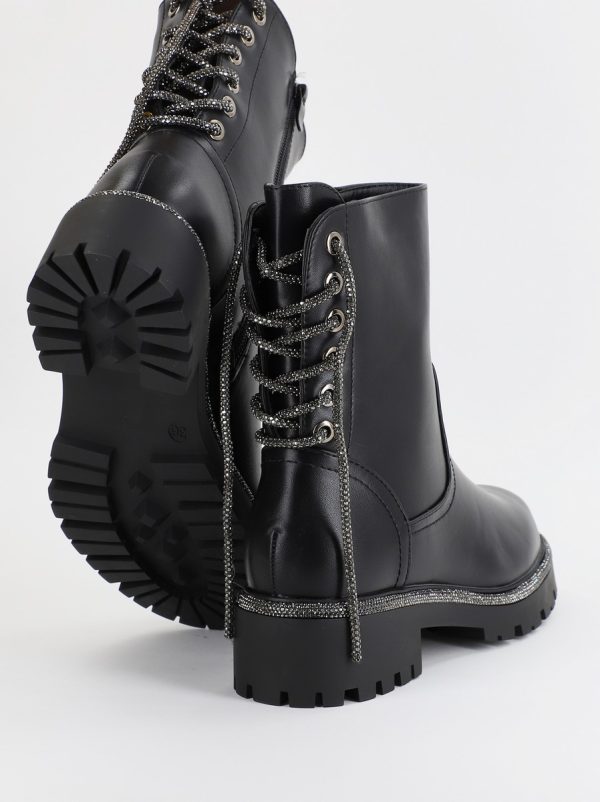 Ghete Dama cu Talpa Groasa Piele Ecologica Negru mat BS7502AM2310113 125