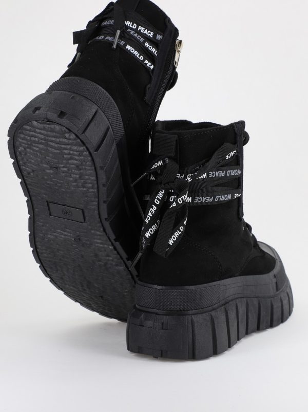 Ghete Damă sport cu Talpa Groasa Piele Ecologica Negru (BS263EV2310167) 122