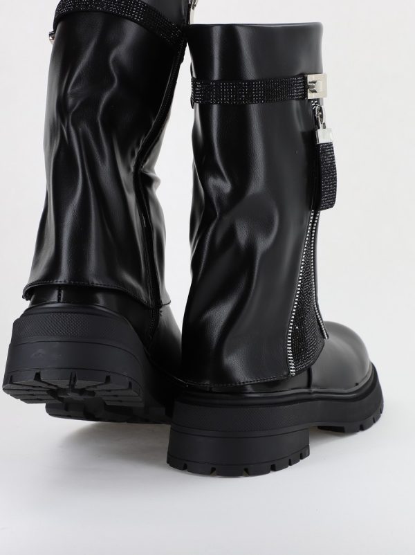 Ghete Femei cu Talpa Groasa Piele Ecologica cu pietricele Negru (BS52055BO2310219) 125