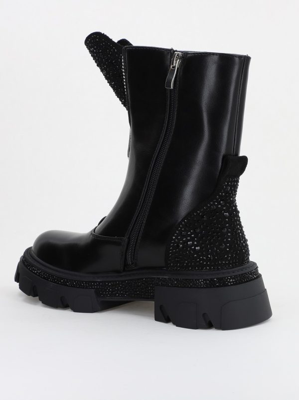 Ghete Femei cu Talpa Groasa Piele Ecologica Negru (BS52020BO2310218) 122