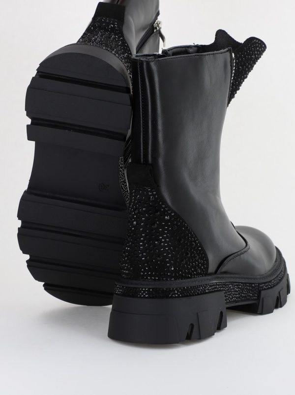 Ghete Femei cu Talpa Groasa Piele Ecologica Negru (BS52020BO2310218) 119