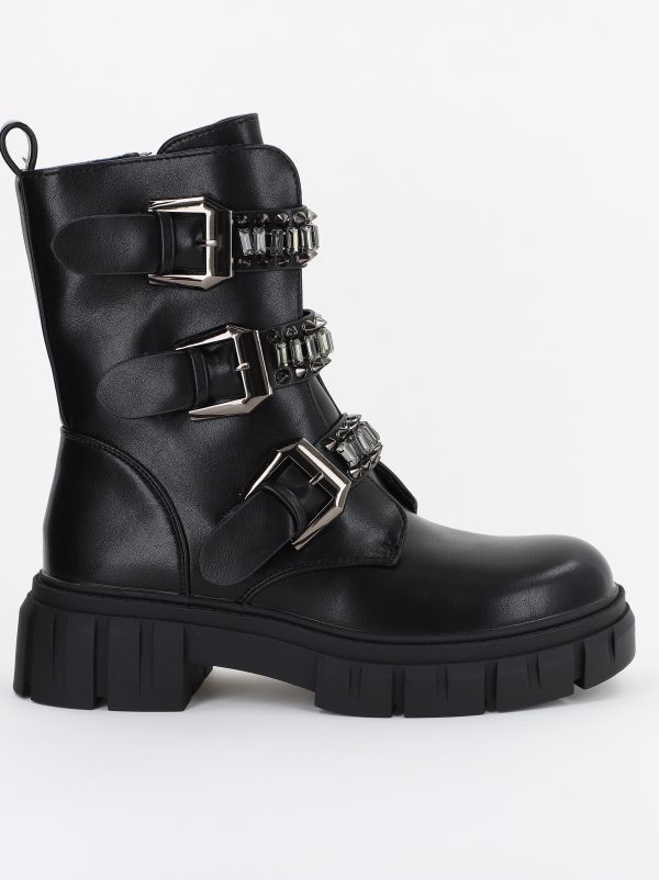 Ghete Femei cu Talpa Groasa Piele Ecologica Negru (BS52053BO2310214) 120