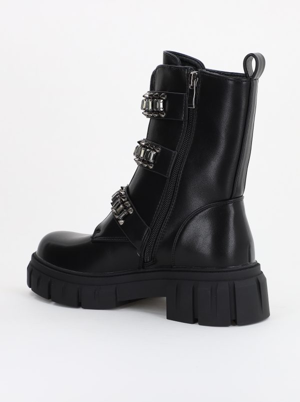 Ghete Femei cu Talpa Groasa Piele Ecologica Negru (BS52053BO2310214) 122