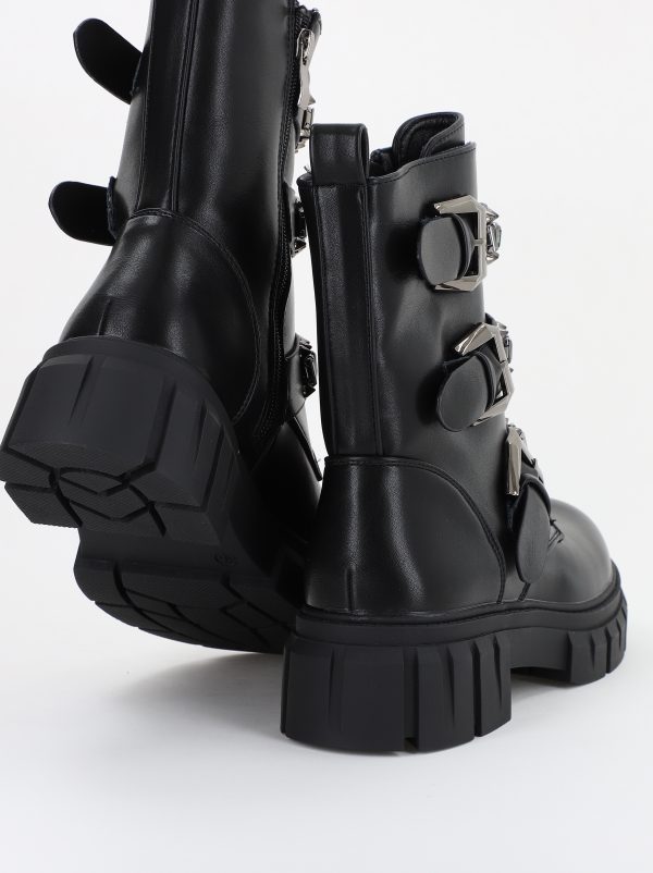 Ghete Femei cu Talpa Groasa Piele Ecologica Negru (BS52053BO2310214) 123